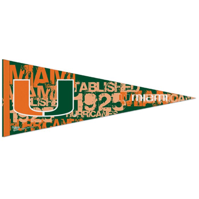 Miami Hurricanes Distressed Collage Premium Roll Up Pennant