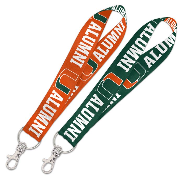 Miami Hurricanes Alumni Double Sided Lanyard Key Strap - 1"