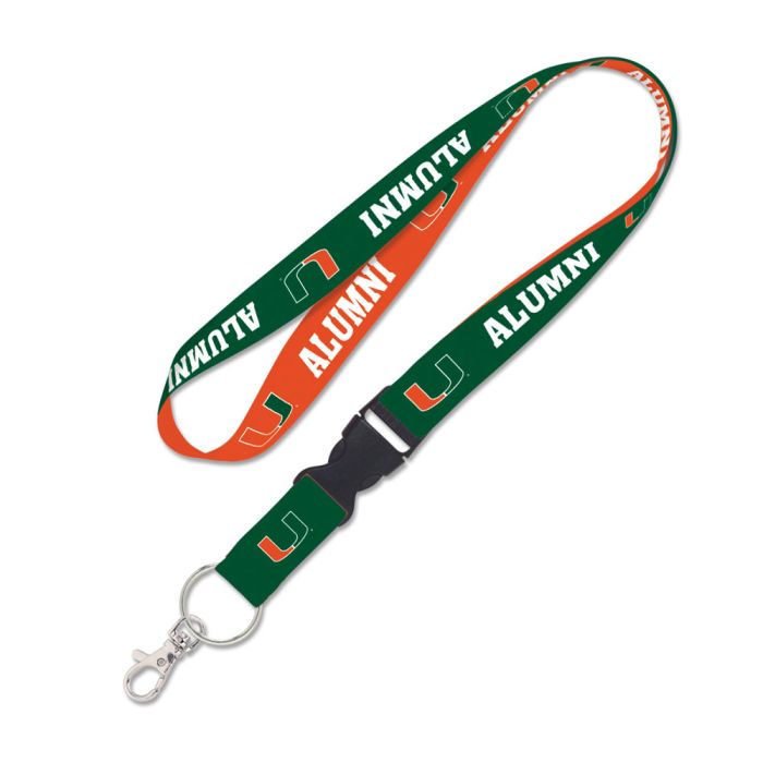 Miami Hurricanes Alumni Lanyard w/Detachable Buckle - Orange/Green