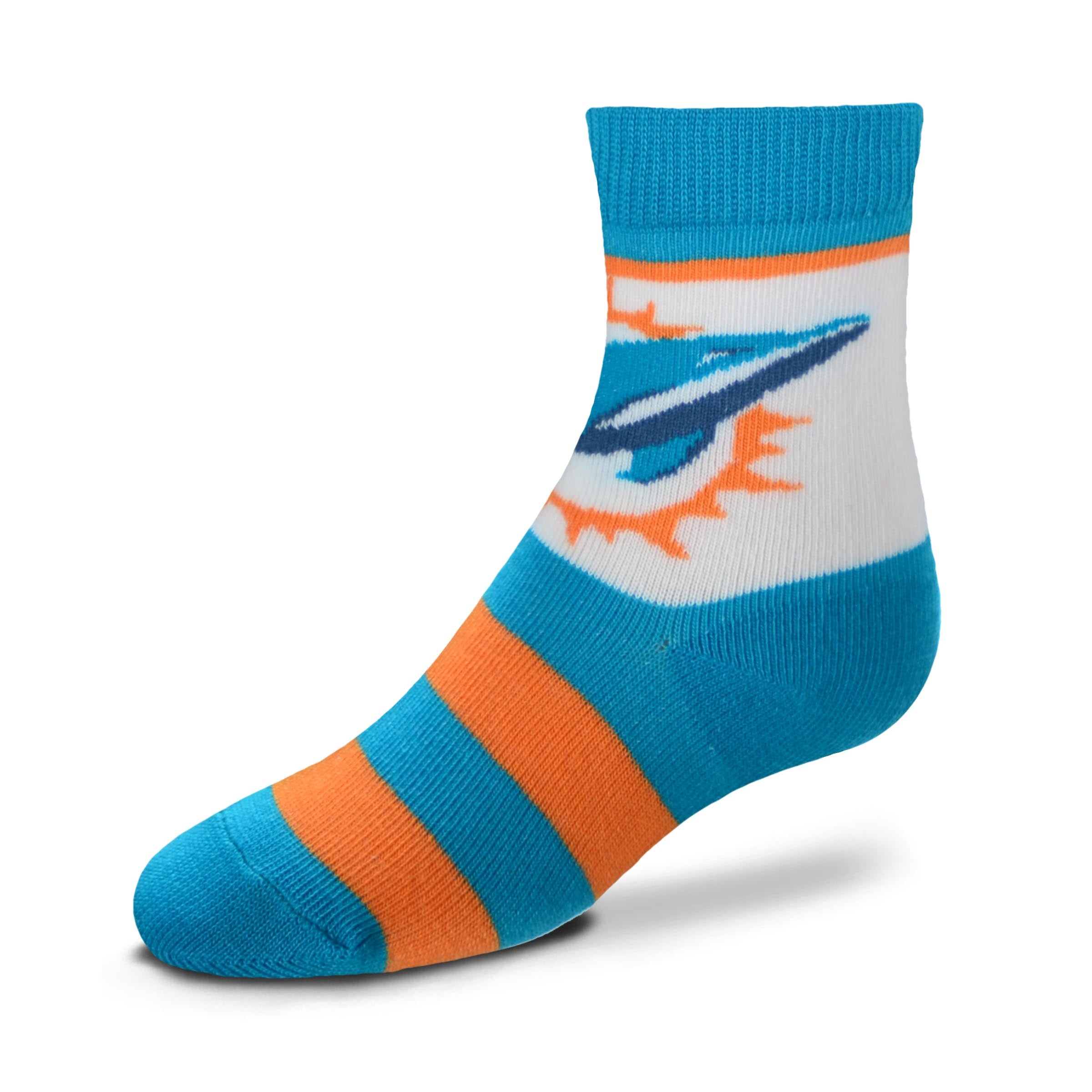 Miami Dolphins Toddler Rugby Block For Bare Feet Socks