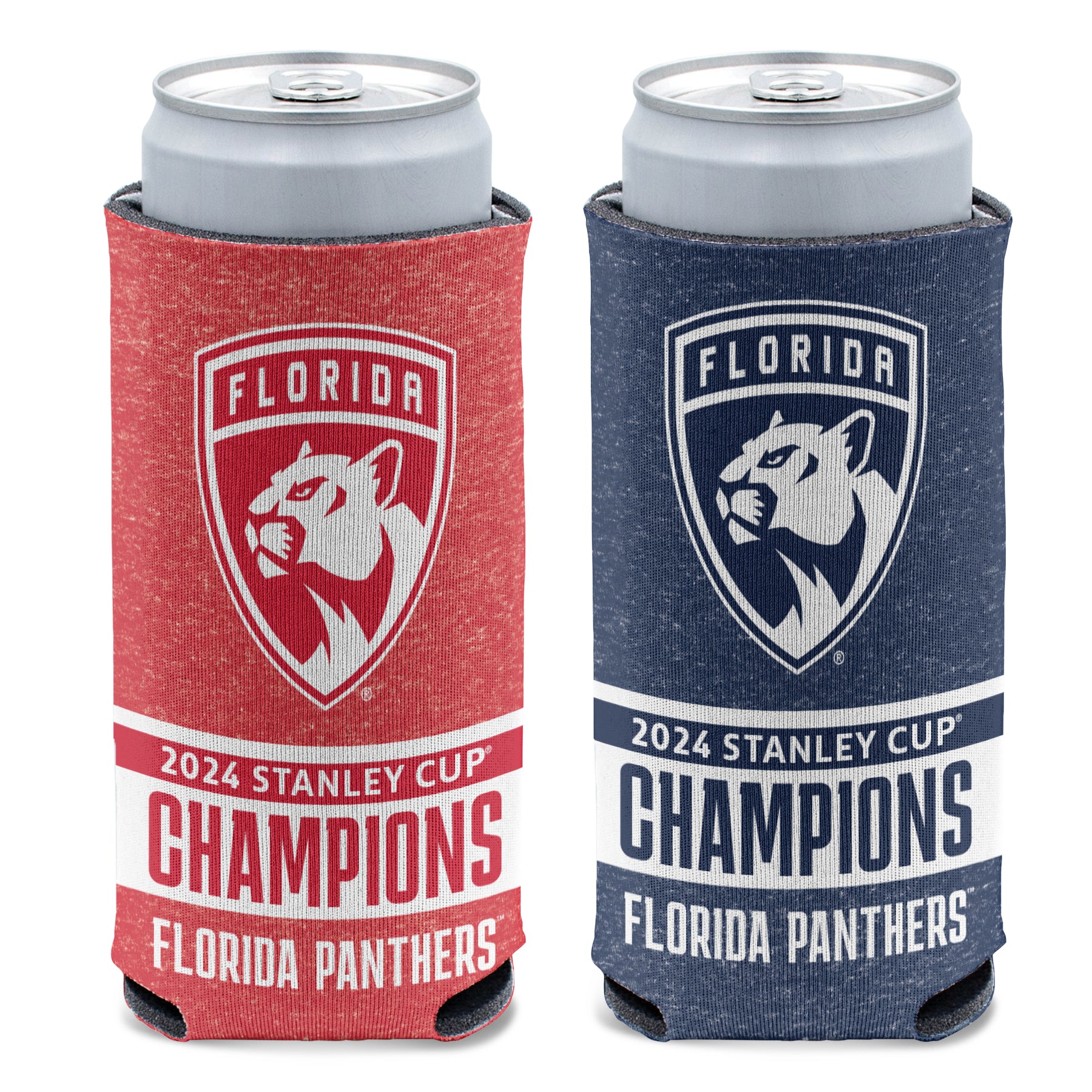 Florida Panthers 2024 Stanley Cup Champions 12oz Slim Can Cooler - Team Heather