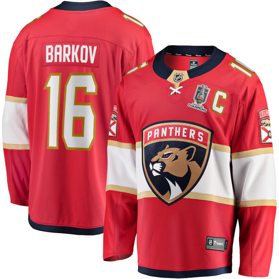 Aleksander Barkov Florida Panthers 2024 Stanley Cup Champions Breakaway Player Jersey - Red