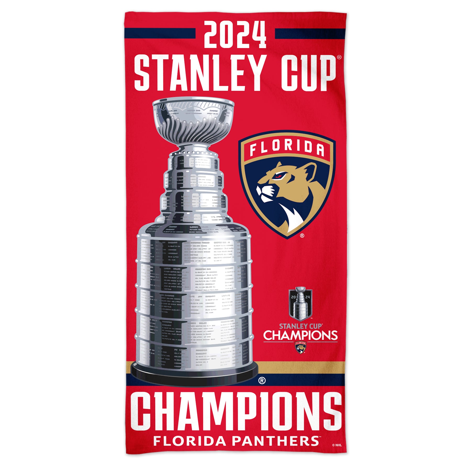 Florida Panthers 2024 Stanley Cup Champions Spectra Beach Towel - 30 x 60