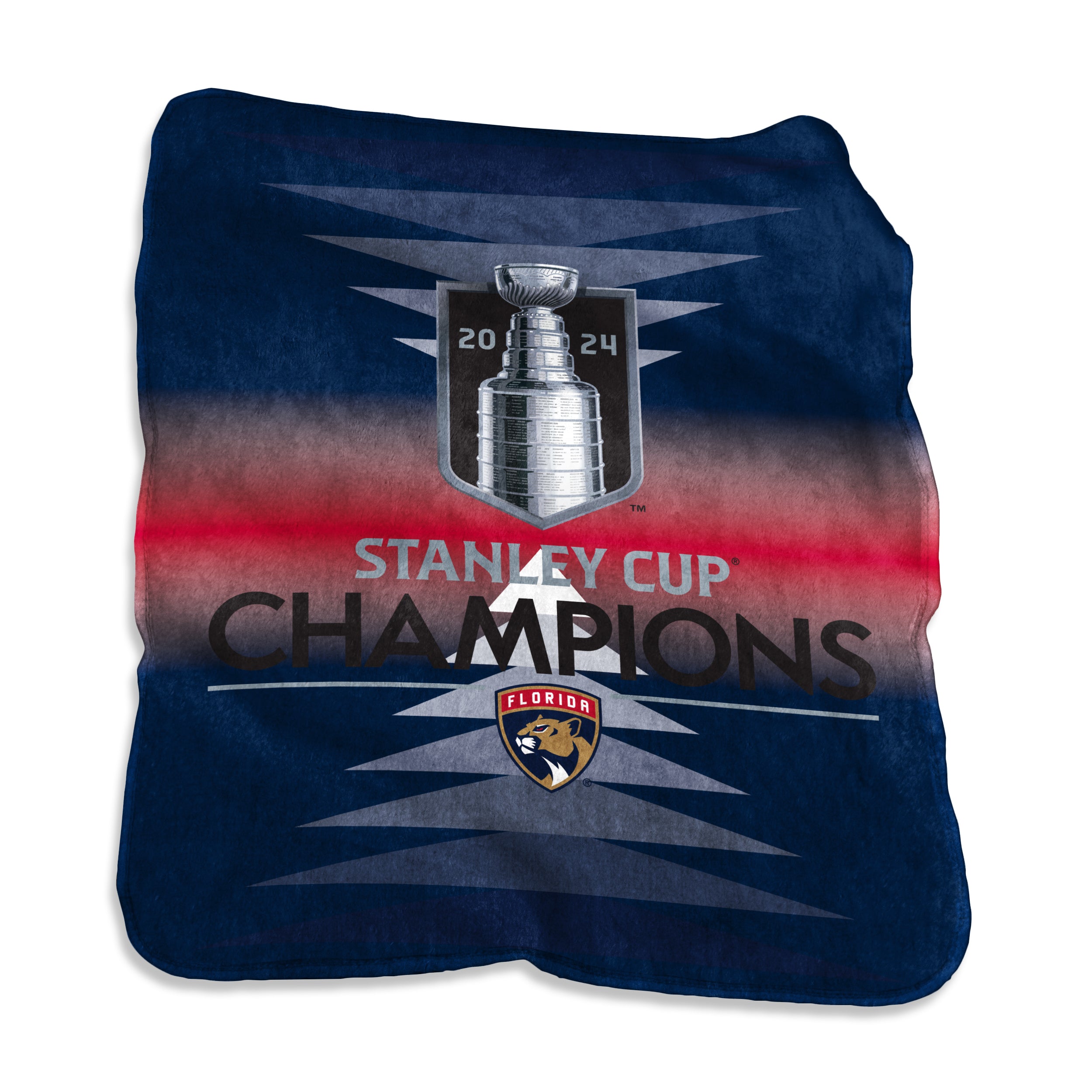 Florida Panthers 2024 Stanley Cup Champions Sublimated Silk Touch Throw