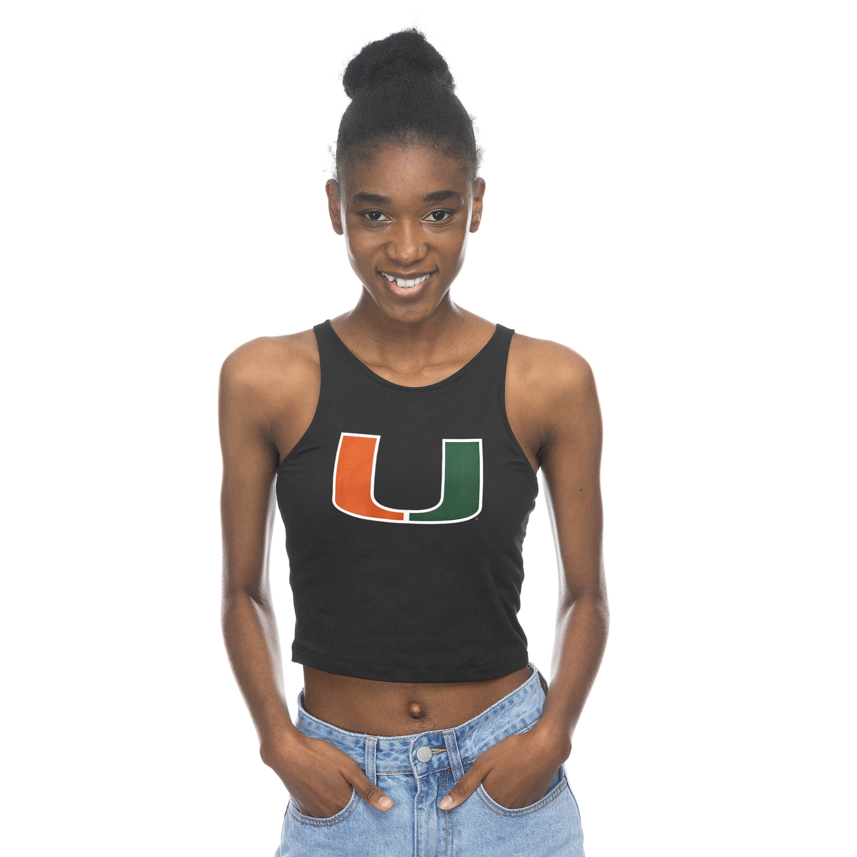 Miami Hurricanes ZooZatz U Logo First Down Crop - Black