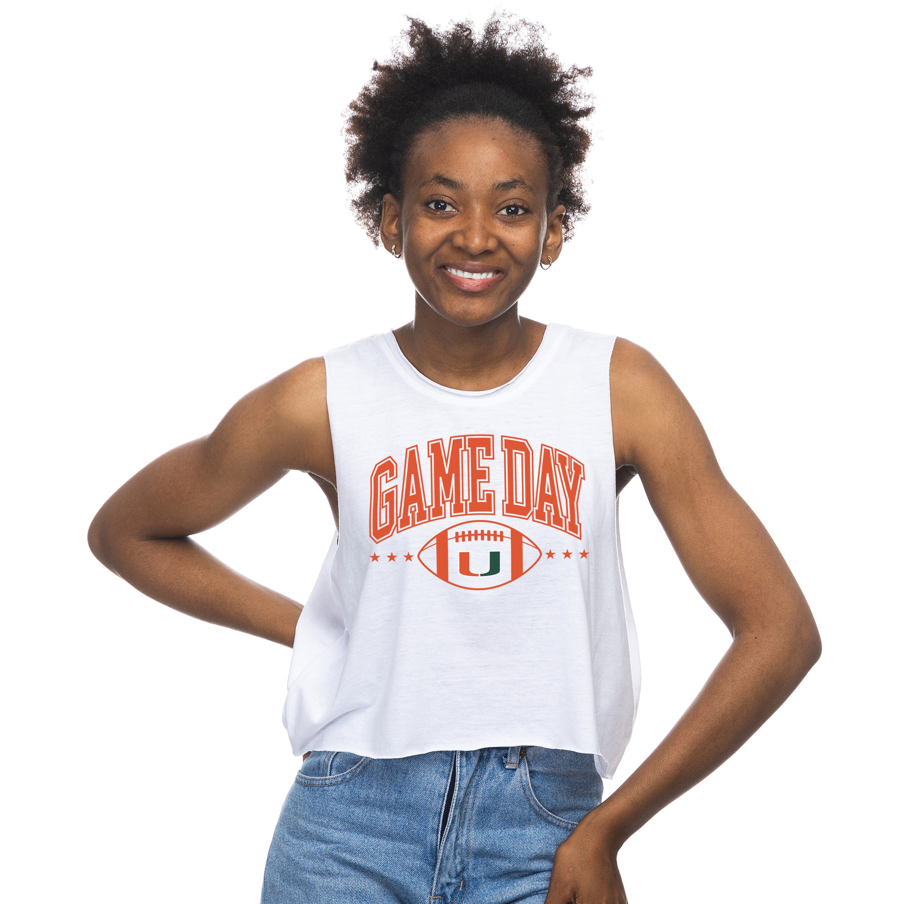 Miami Hurricanes ZooZatz Game Day Muscle Tank - White