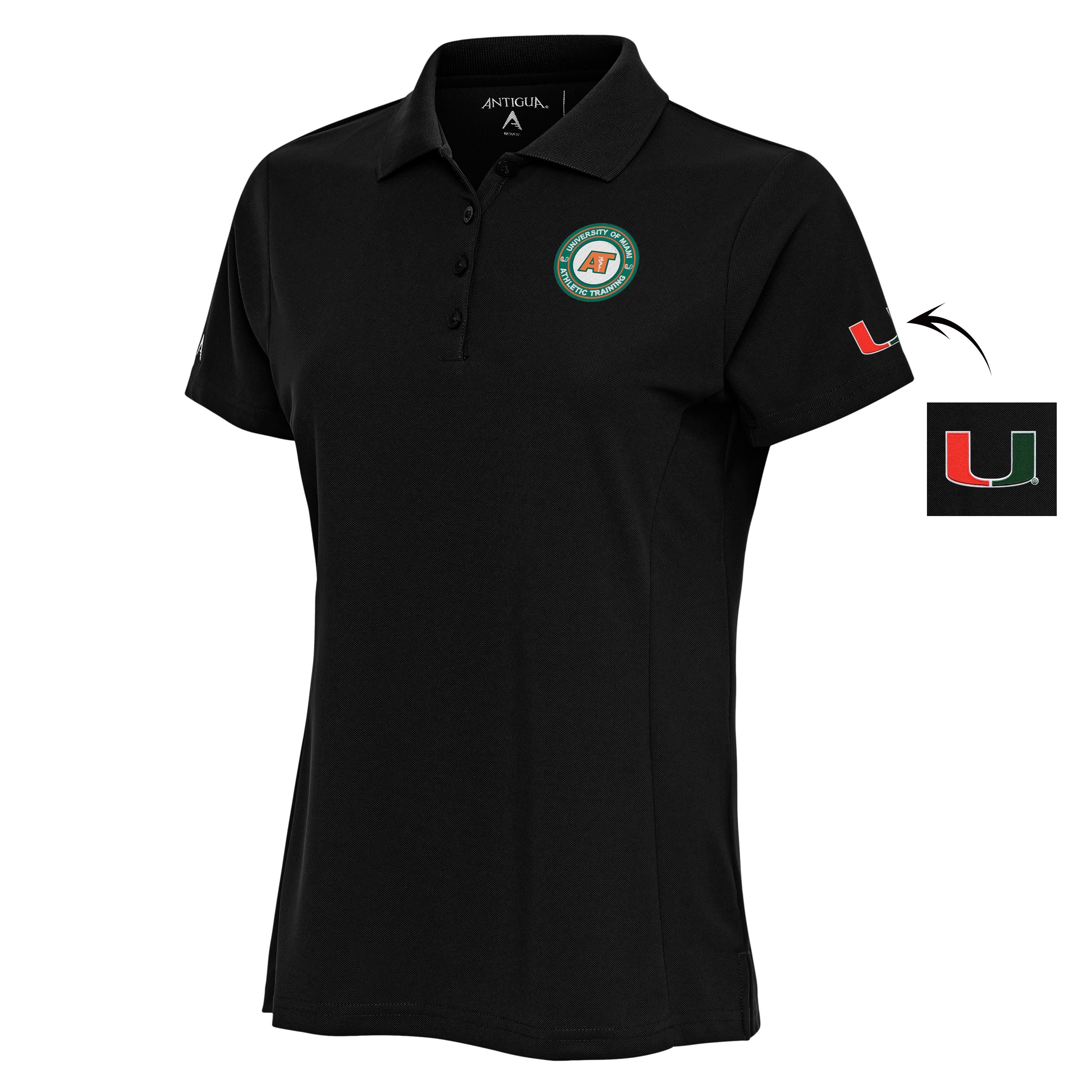 Pre-Order University of Miami Women's Athletic Training Legacy Pique Polo - Black