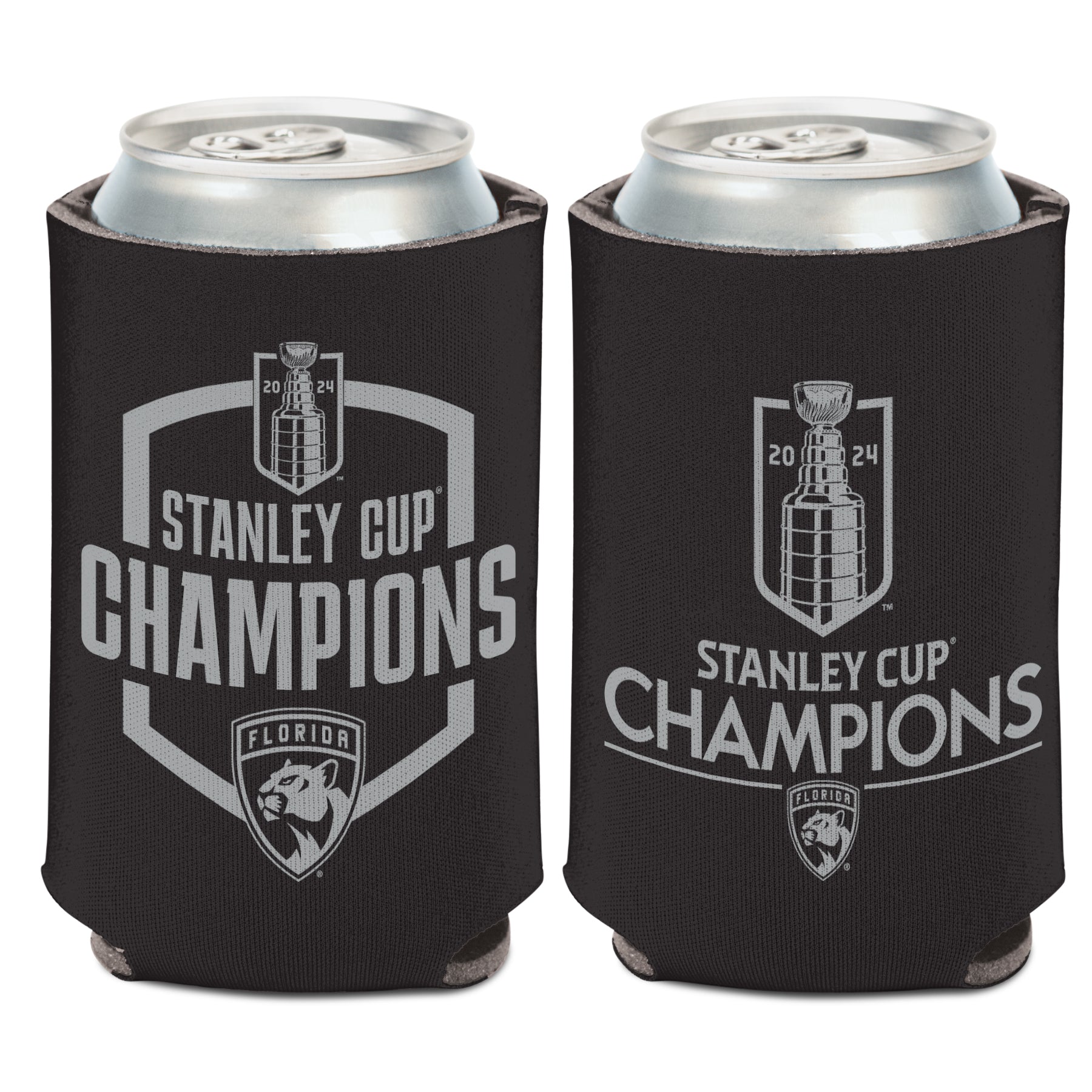 Florida Panthers 2024 Stanley Cup Champions 12oz Can Cooler - Blackout
