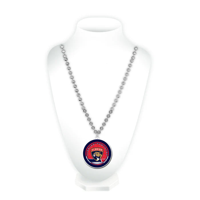 Florida Panthers Sports Beads w/Medallion - Silver Bead