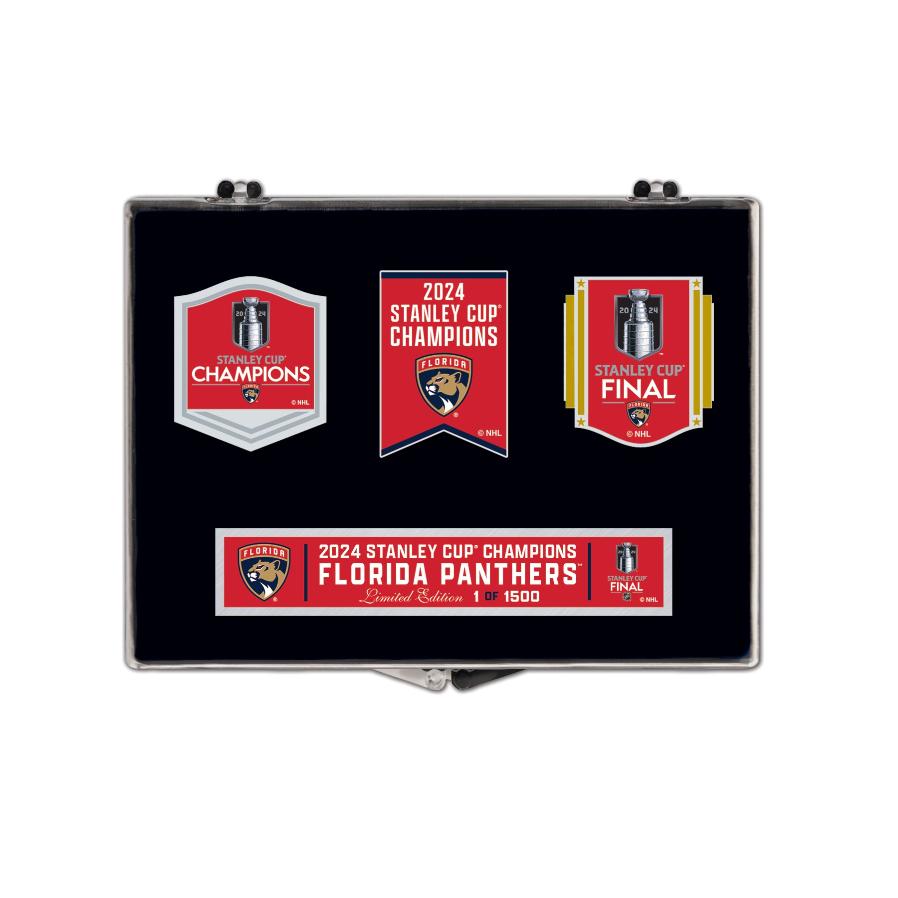 Florida Panthers 2024 Stanley Cup Champions Collector Pin Set - 3 Piece