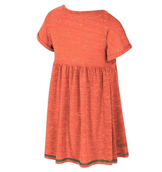 Miami Hurricanes Colosseum Toddler Girls Fleet Dress - Orange