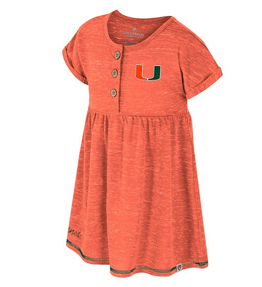 Miami Hurricanes Colosseum Toddler Girls Fleet Dress - Orange