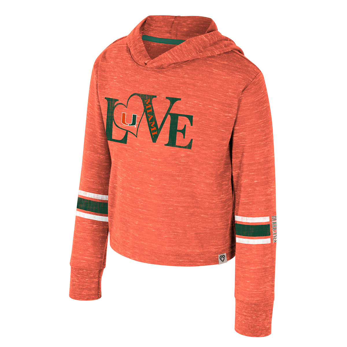 Miami Hurricanes Colosseum Toddler Girls Fleet Love L/S Hoodie - Orange