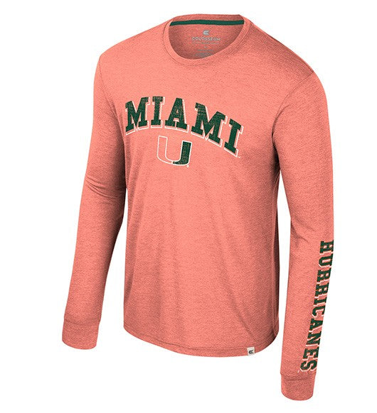 Miami Hurricanes Colosseum Virtual Reality L/S T-Shirt - Orange