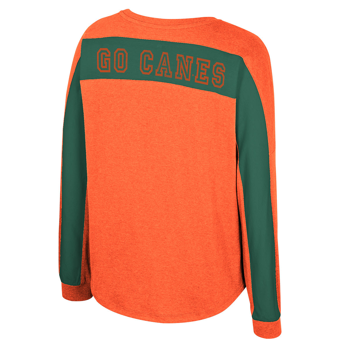 Miami Hurricanes Colosseum Women's Lovemore L/S Dolman T-Shirt - Orange