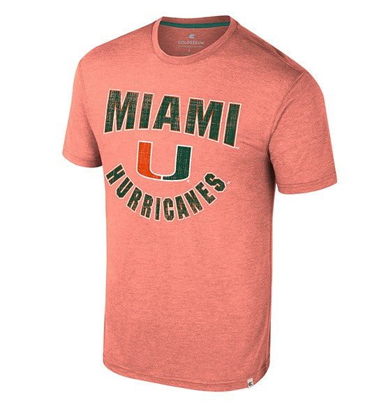 Miami Hurricanes Colosseum Virtual Reality Weathered T-Shirt - Orange