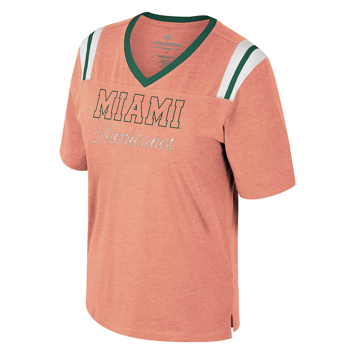 Miami Hurricanes Colosseum Women's Lovemore Embroidered V-Neck T-Shirt - Orange