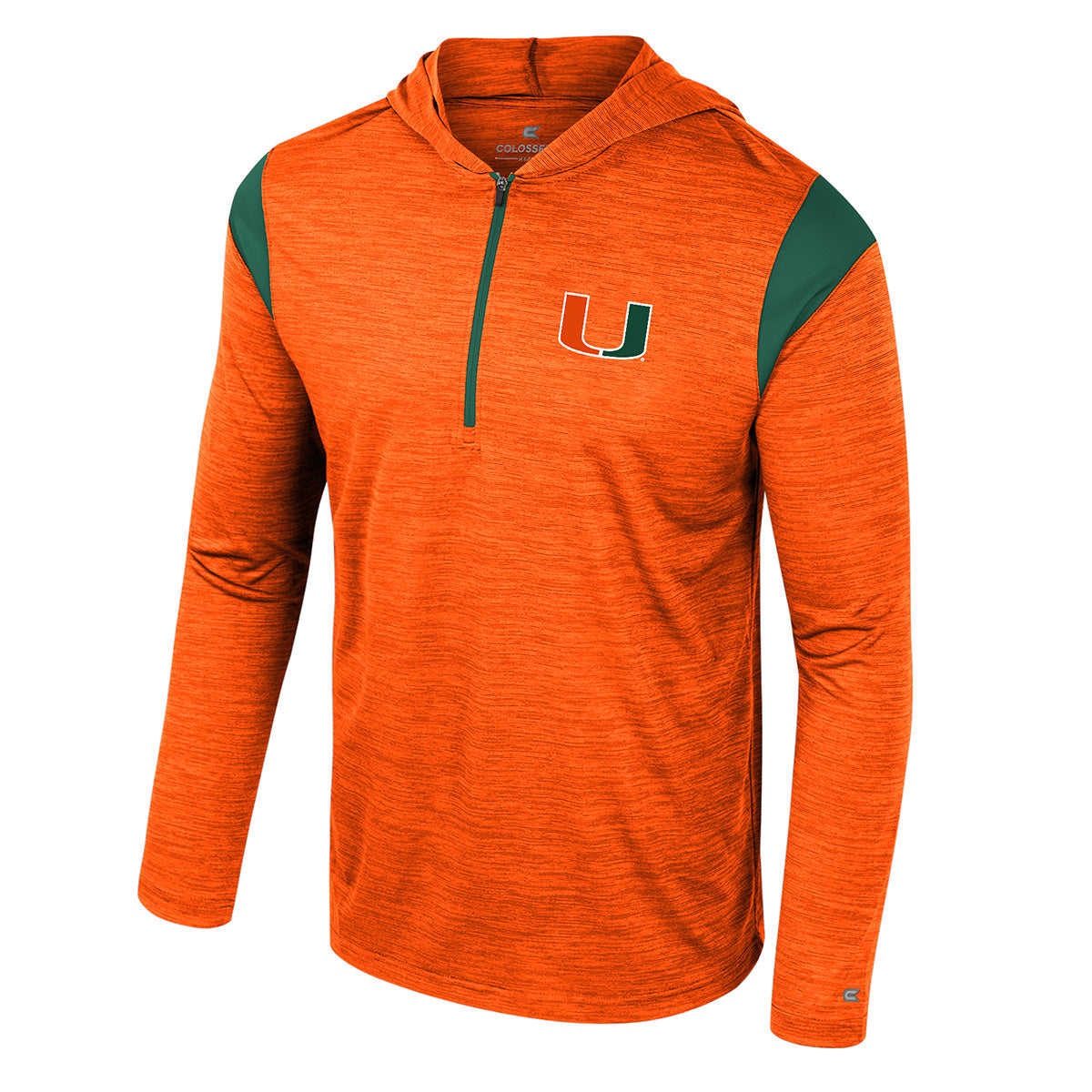 Miami Hurricanes Colosseum Men's Dozer 1/2 Hooded Windshirt - Orange