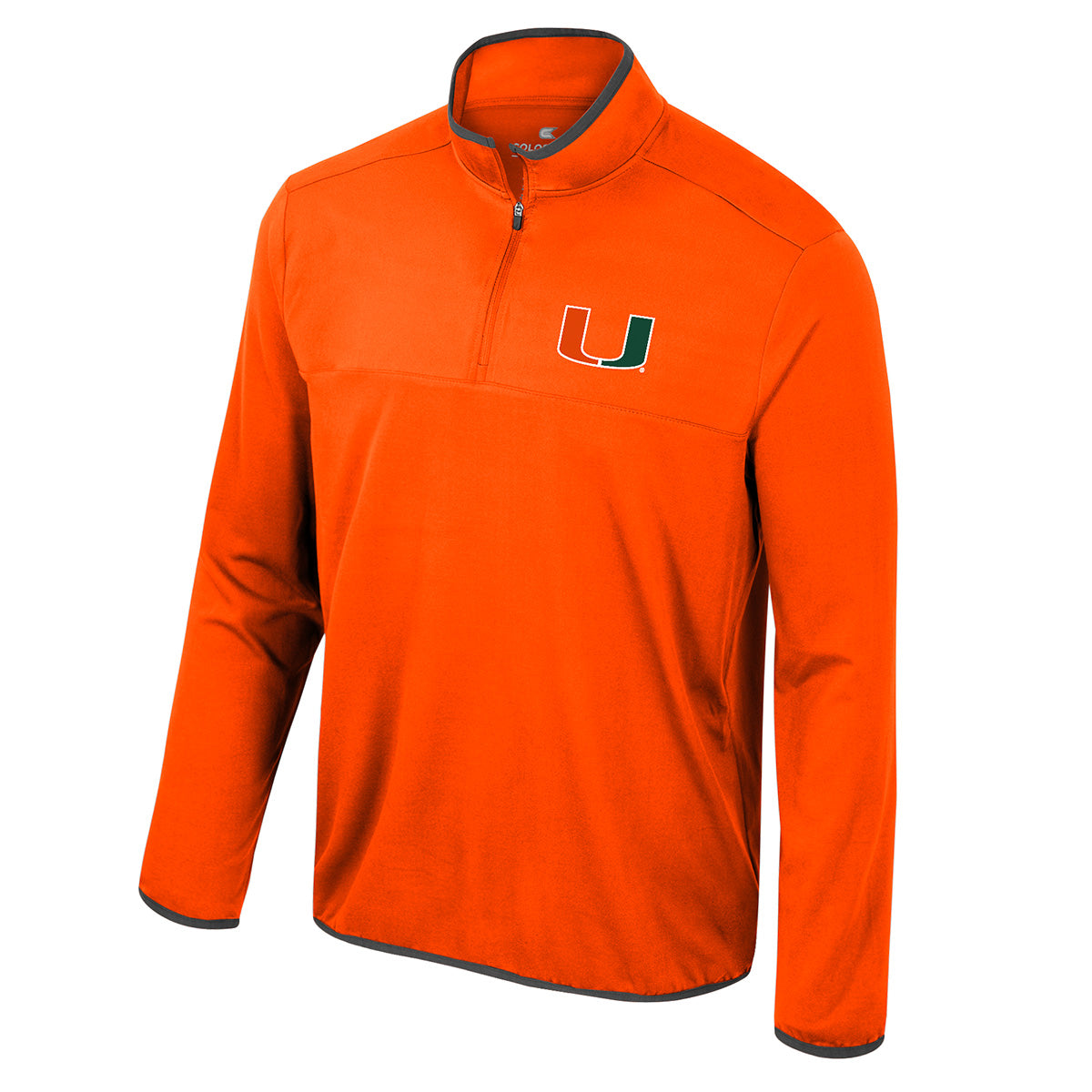 Miami Hurricanes Colosseum Men's Potential L/S 1/4 Zip Windshirt - Orange