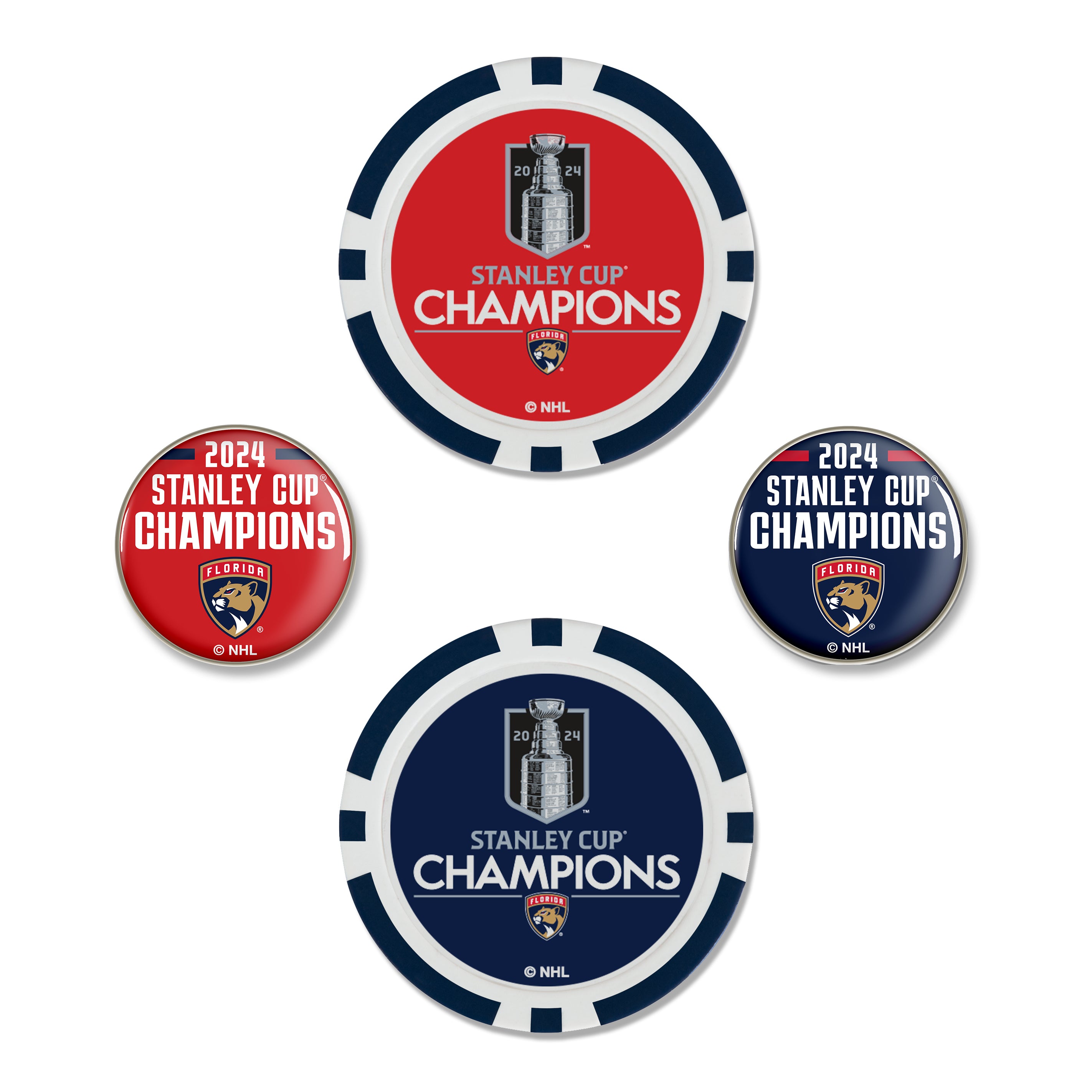 Florida Panthers 2024 Stanley Cup Champions Ball Marker Poker Chip Set