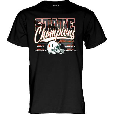 Miami Hurricanes State Champs T-Shirt - Black