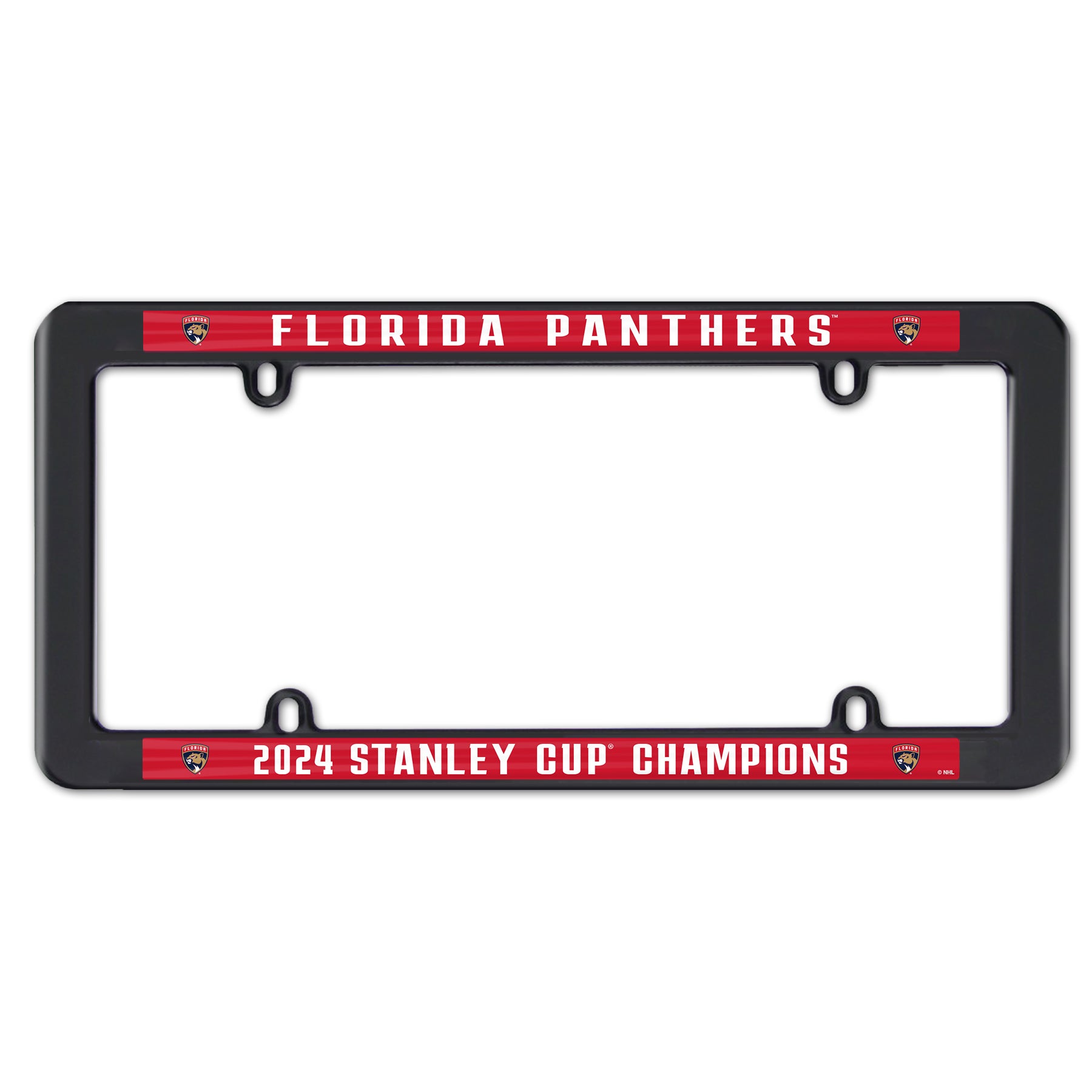 Florida Panthers 2024 Stanley Cup Champions Plastic Thin Rim License Plate Frame