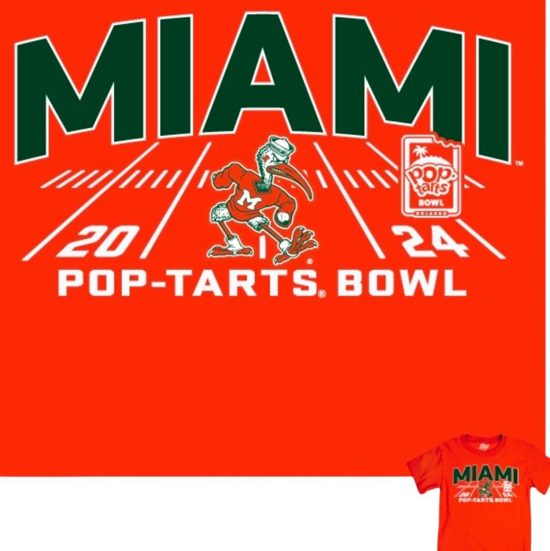 Miami Hurricanes 2024 Pop-Tarts Bowl T-Shirt - Orange