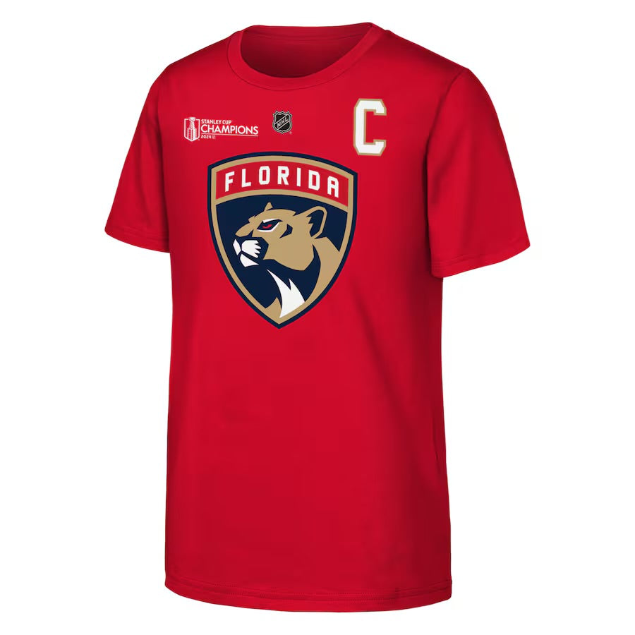 Florida Panthers Youth NHL Stanley Cup Champions Barkov Captain T-Shirt - Red