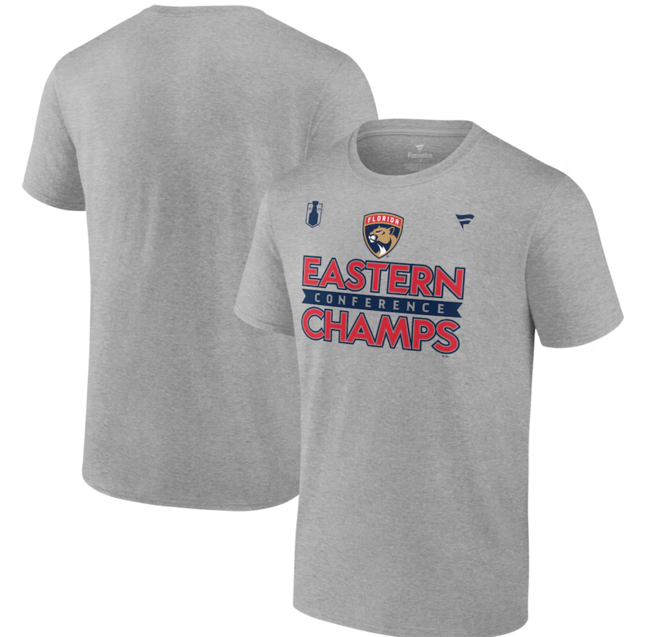 Florida Panthers 2024 Eastern Conference Champions Locker Room T-Shirt - Steel Grey