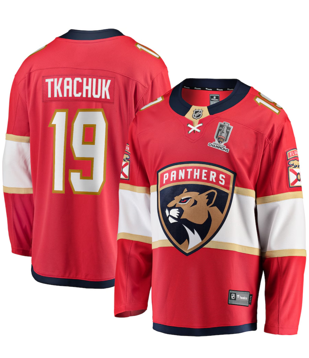 Florida Panthers Matthew Tkachuk 2024 Stanley Cup Champions Breakaway Player Jersey - Red