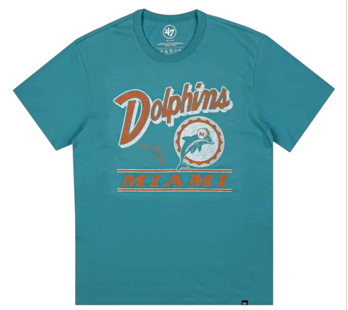 Miami Dolphins '47 Brand Historic Oceanic Fly By Premier Franklin T-Shirt - Teal