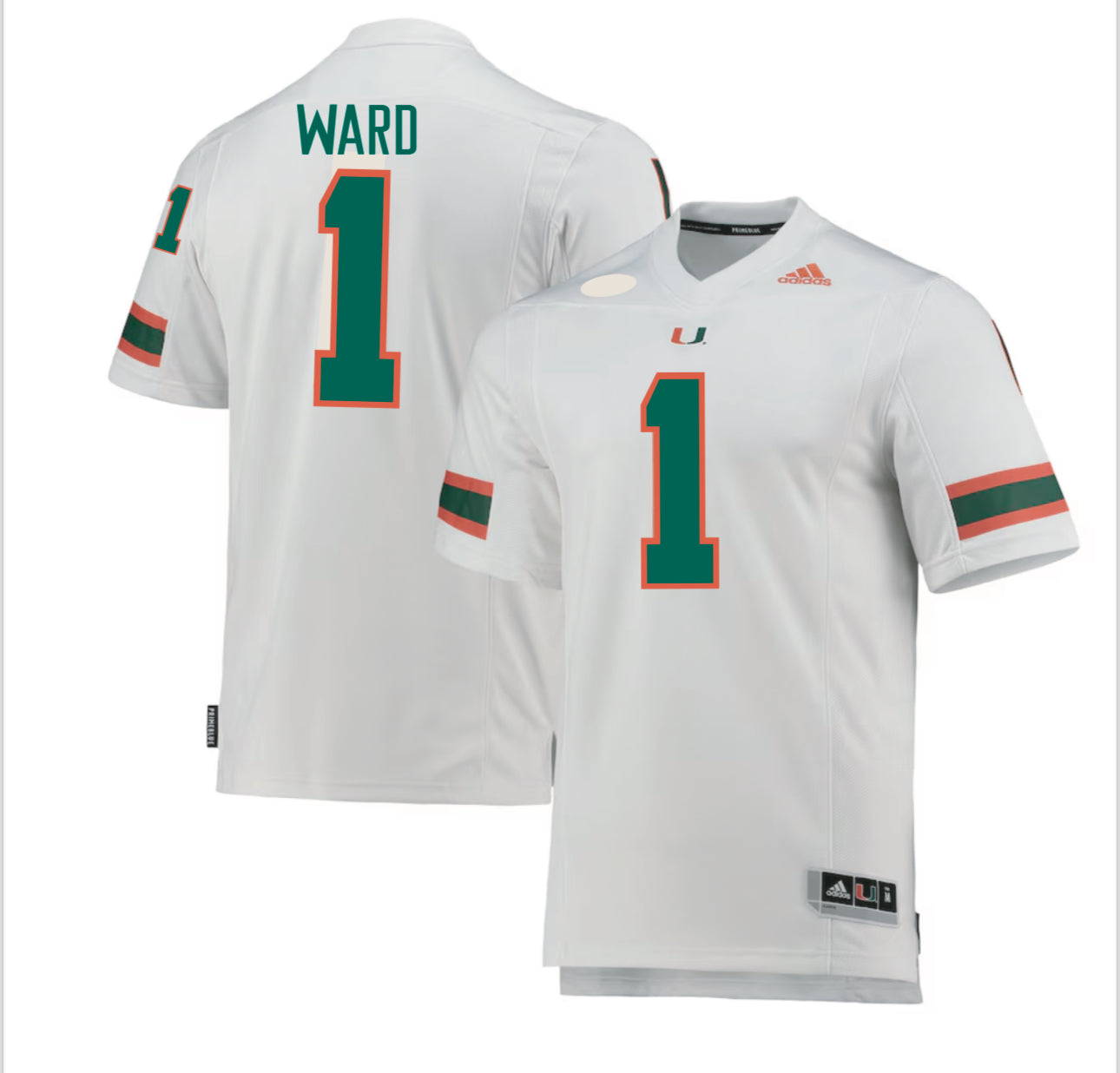 Miami Hurricanes adidas Cam Ward #1 Football Jersey - White