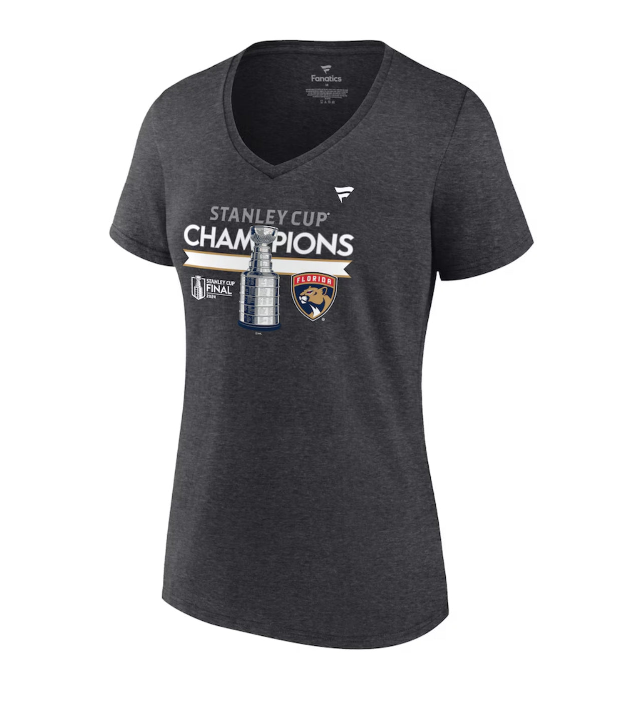 Florida Panthers 2024 Stanley Cup Champions Women's Locker Room T-Shirt - Grey