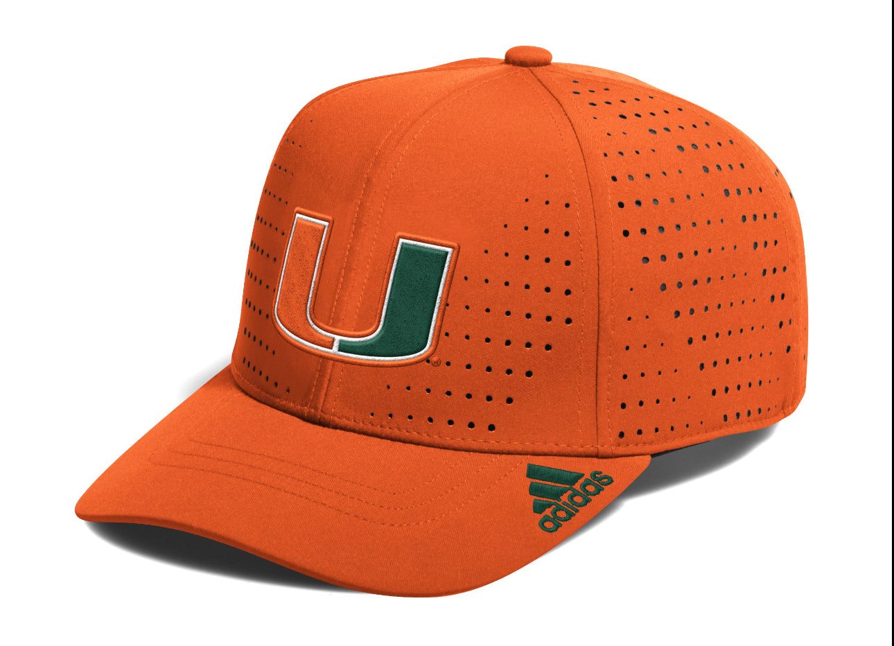 Miami Hurricanes 2024 adidas Structured Perforated Adjustable Hat - Orange