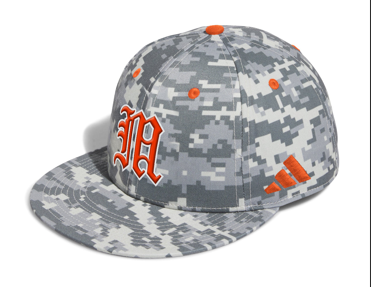 Miami Hurricanes adidas Old English M Digi Camo Fitted Baseball Hat