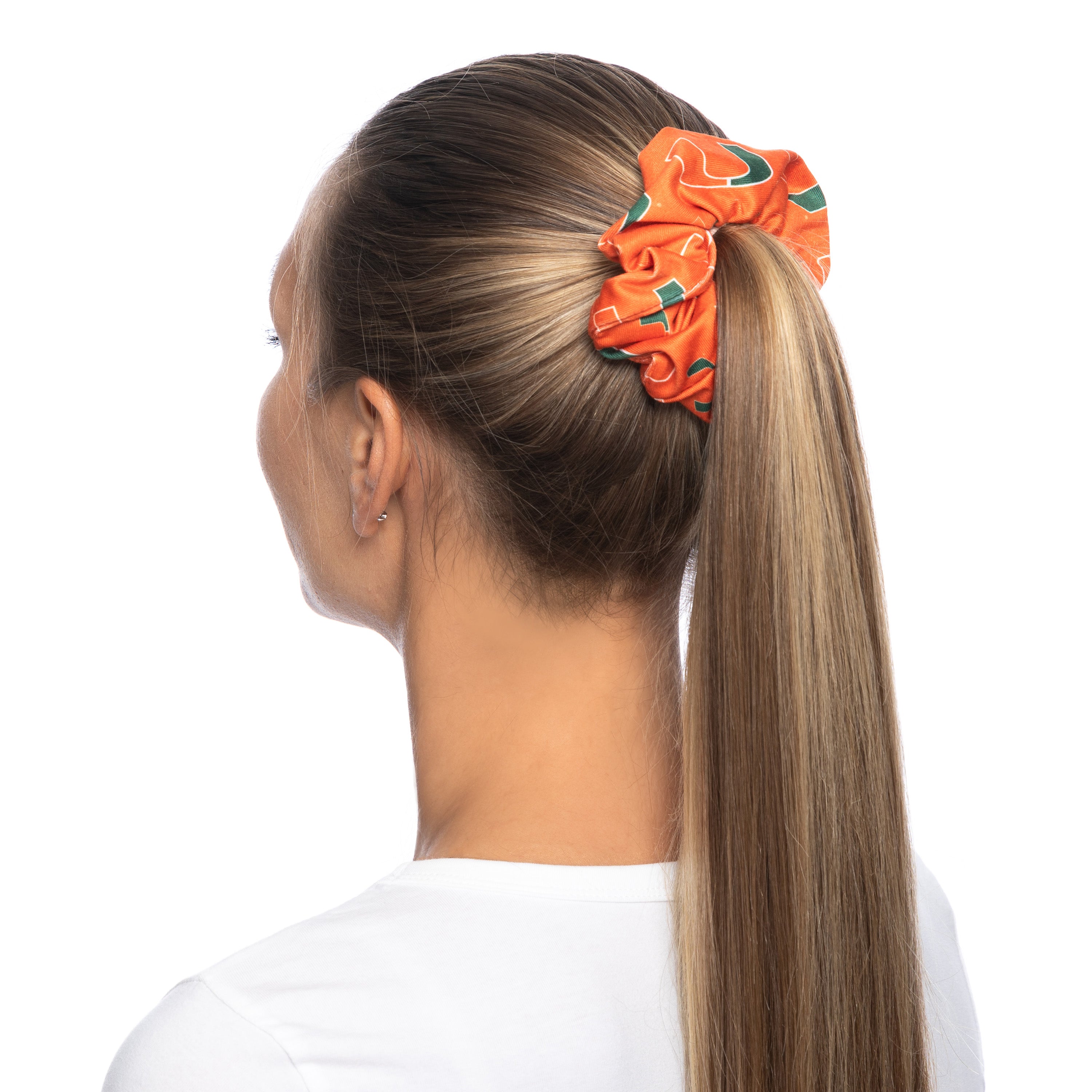 Miami Hurricanes ZooZatz Women's Scrunchie w/Print all Over - Orange