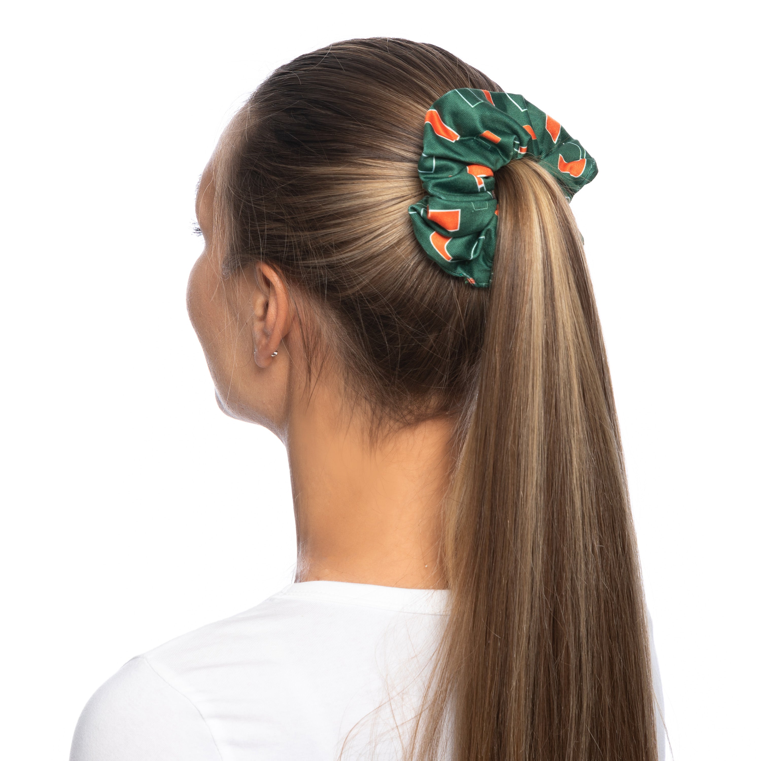 Miami Hurricanes ZooZatz Women's Scrunchie w/Print all Over - Green