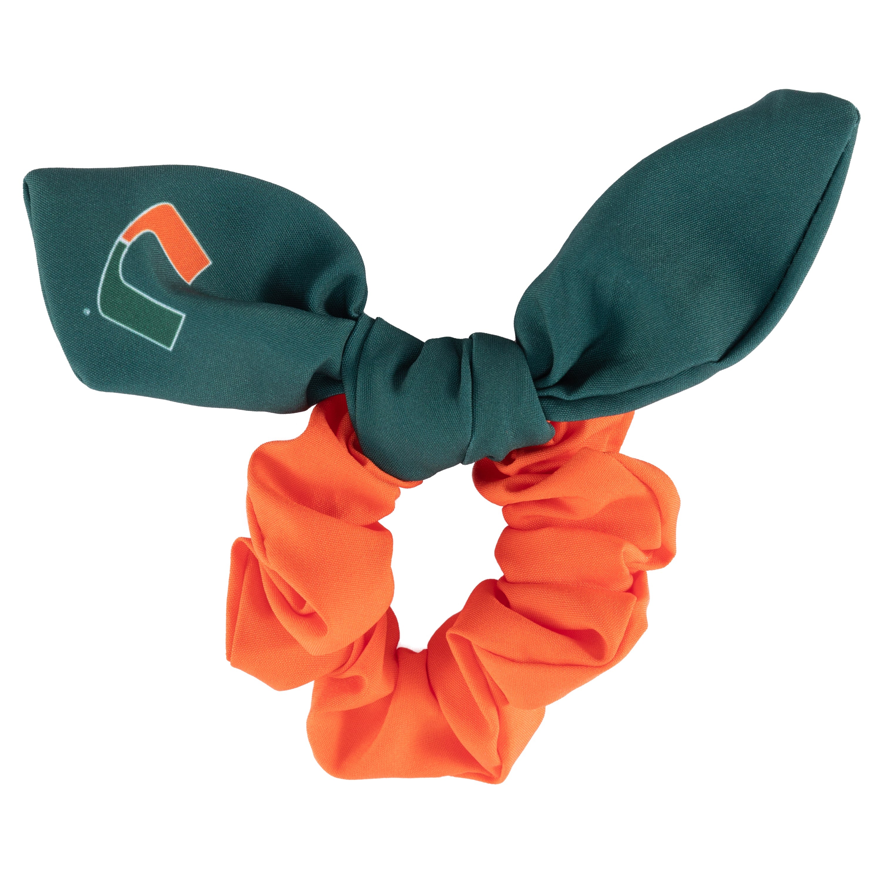 Miami Hurricanes ZooZatz Women's Scrunchie w/Bow - Orange/Green