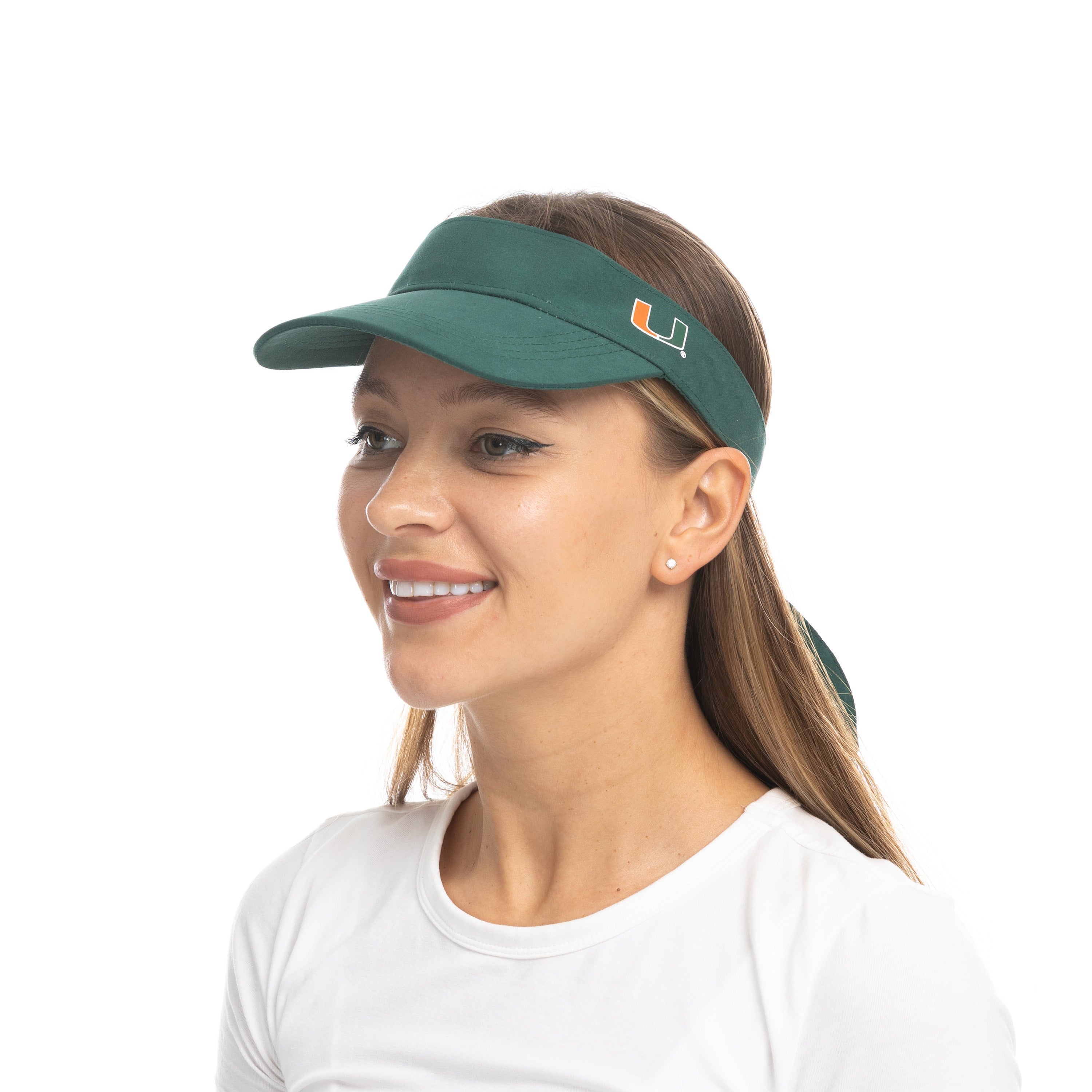 Miami Hurricanes ZooZatz Women's Twist Back Visor - Green