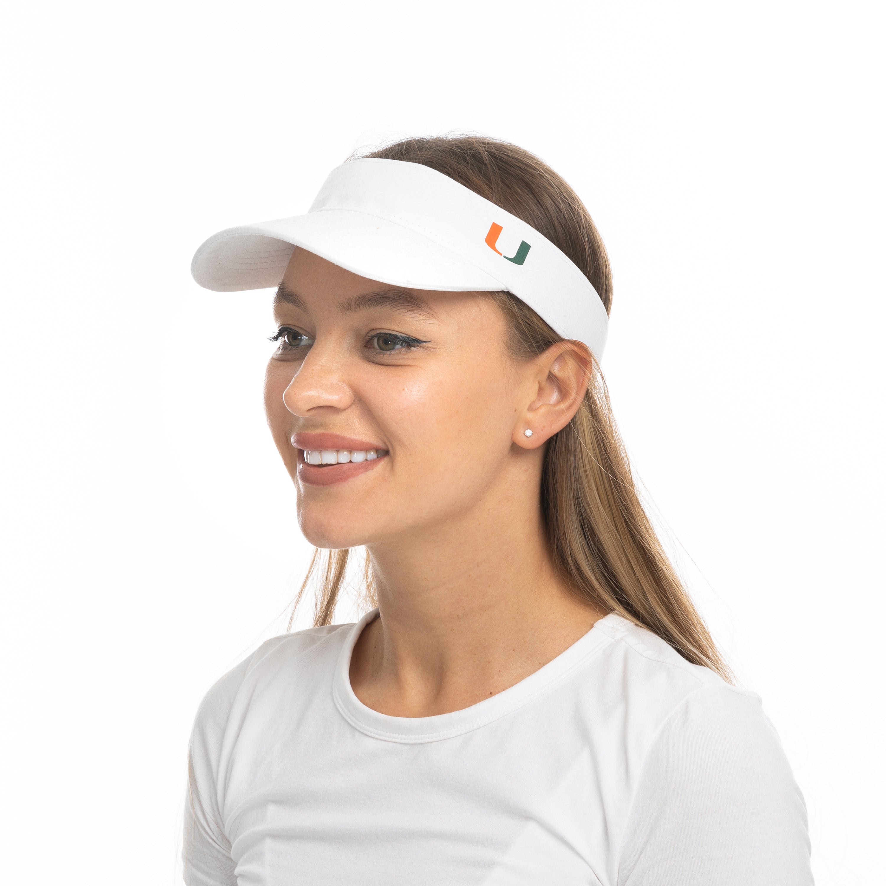 Miami Hurricanes ZooZatz Women's Twist Back Visor - White