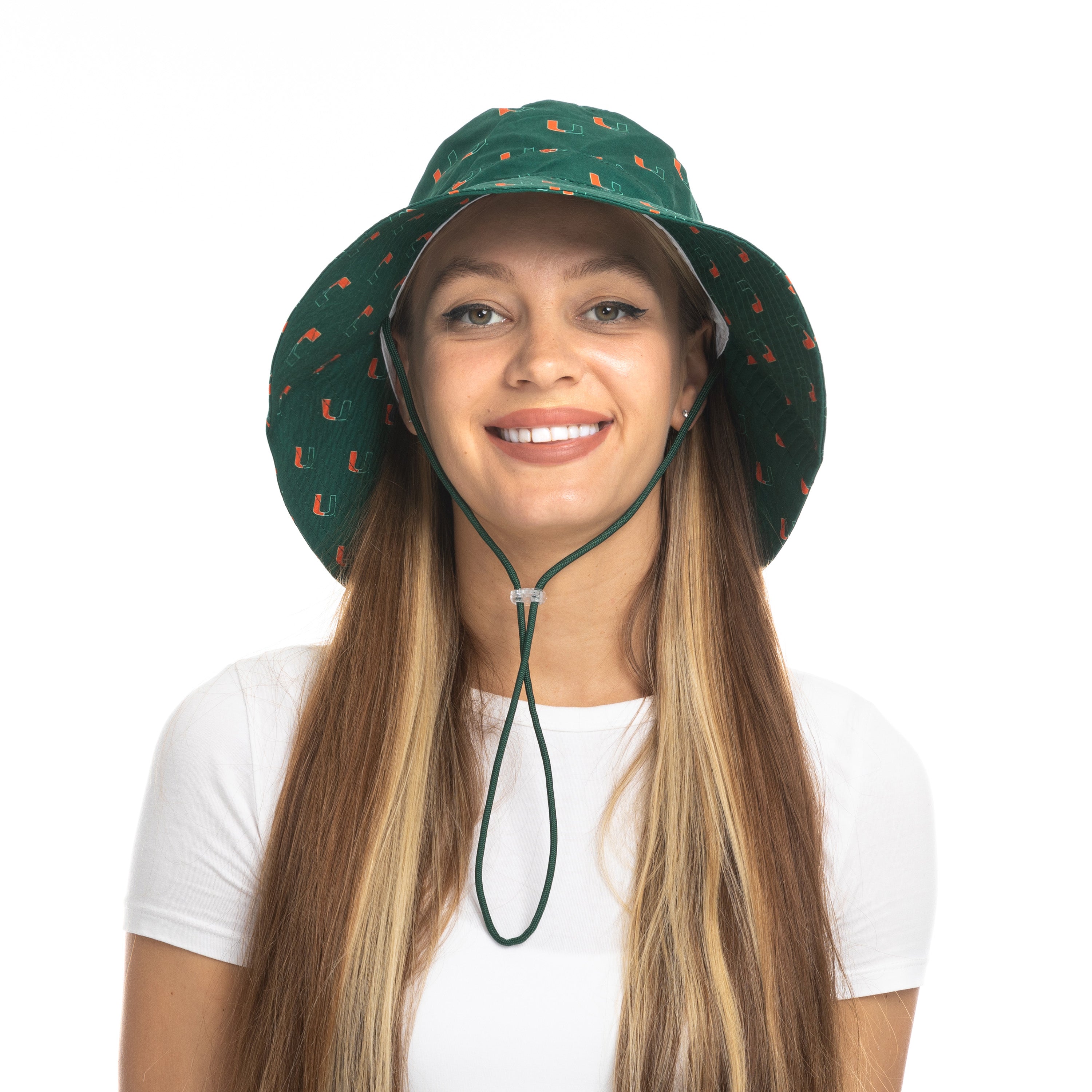 Miami Hurricanes ZooZatz Floppy Bucket Hat w/Print All Over - Green