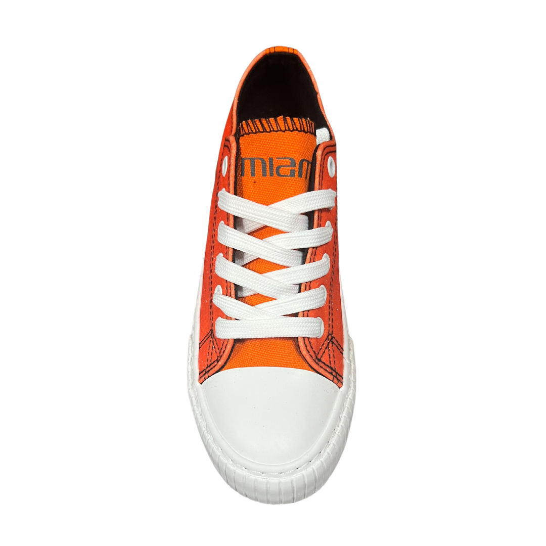 Miami Hurricanes Women's Glitter Low Top Canvas Shoes - Orange