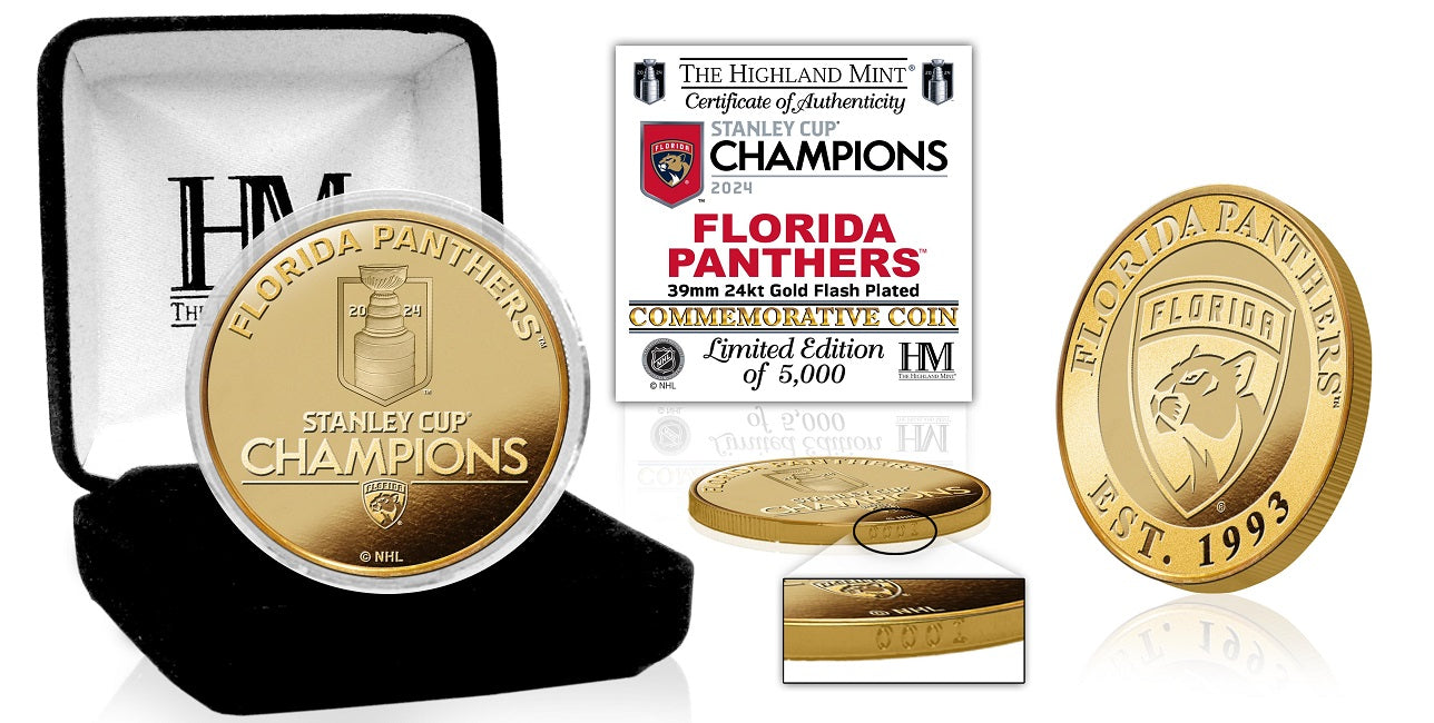 Florida Panthers 2024 Stanley Cup Champions Gold Coin