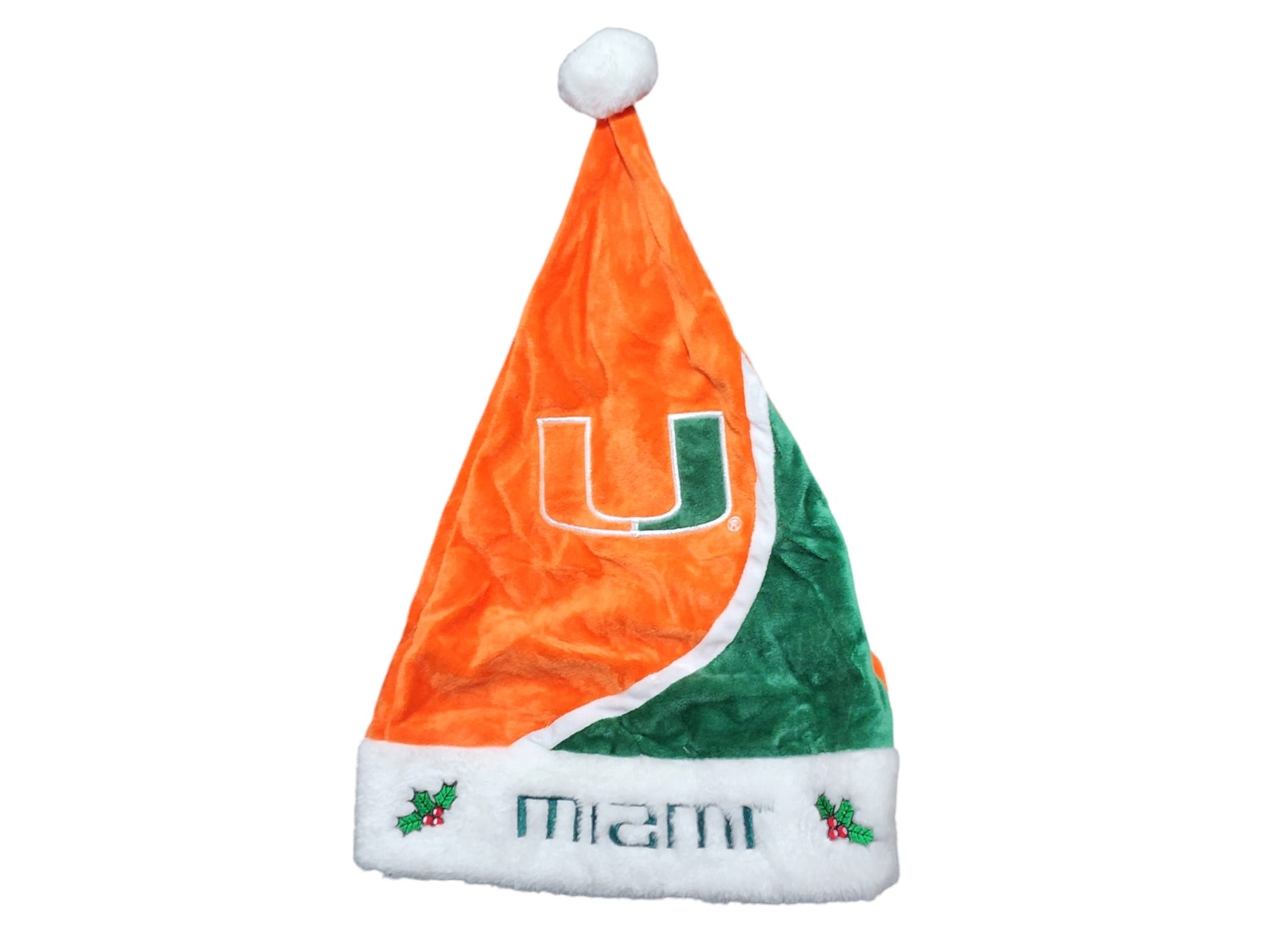 Miami Hurricanes Colorblock Santa Hat