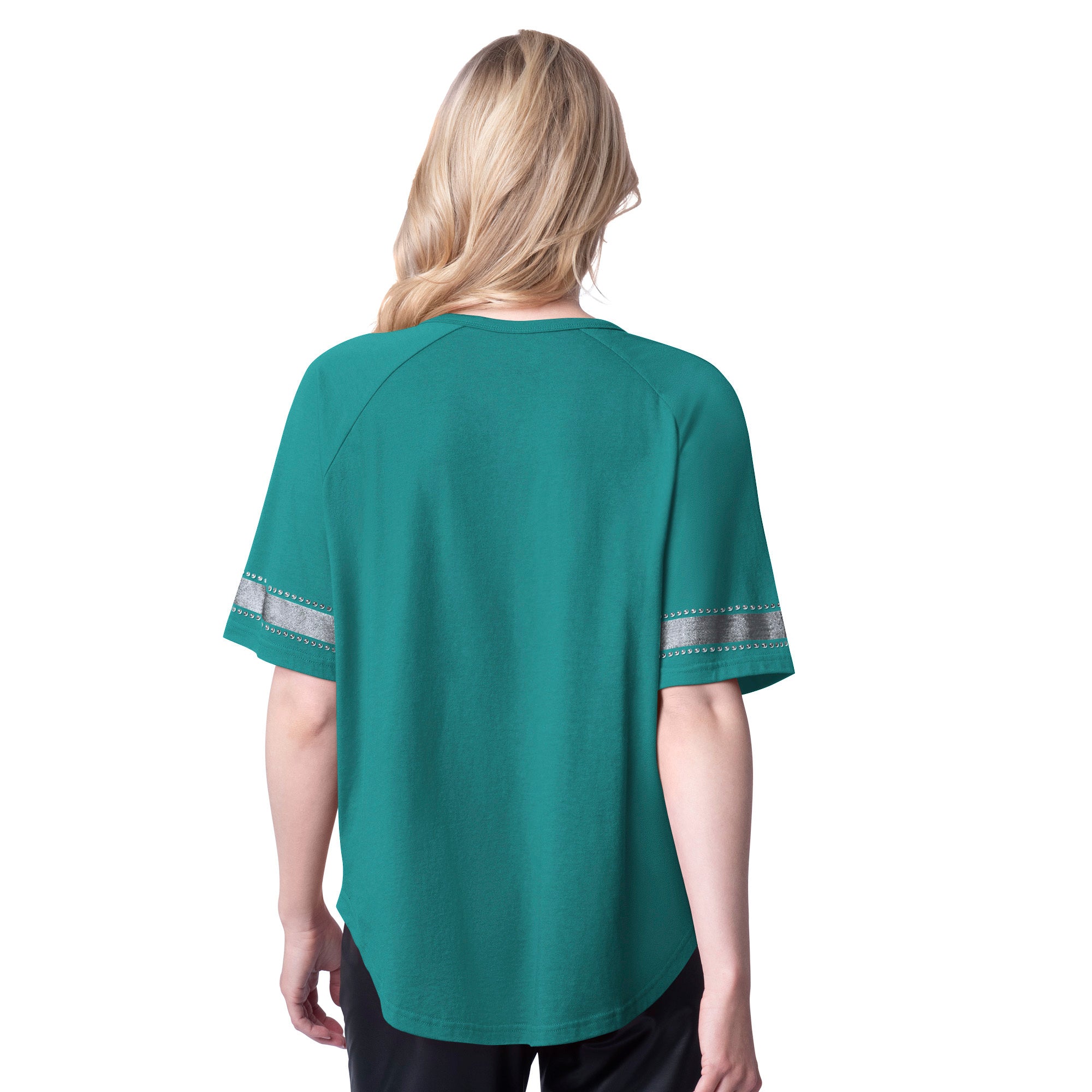 Miami Dolphins Glll Women's  V-Neck T-Shirt - Aqua