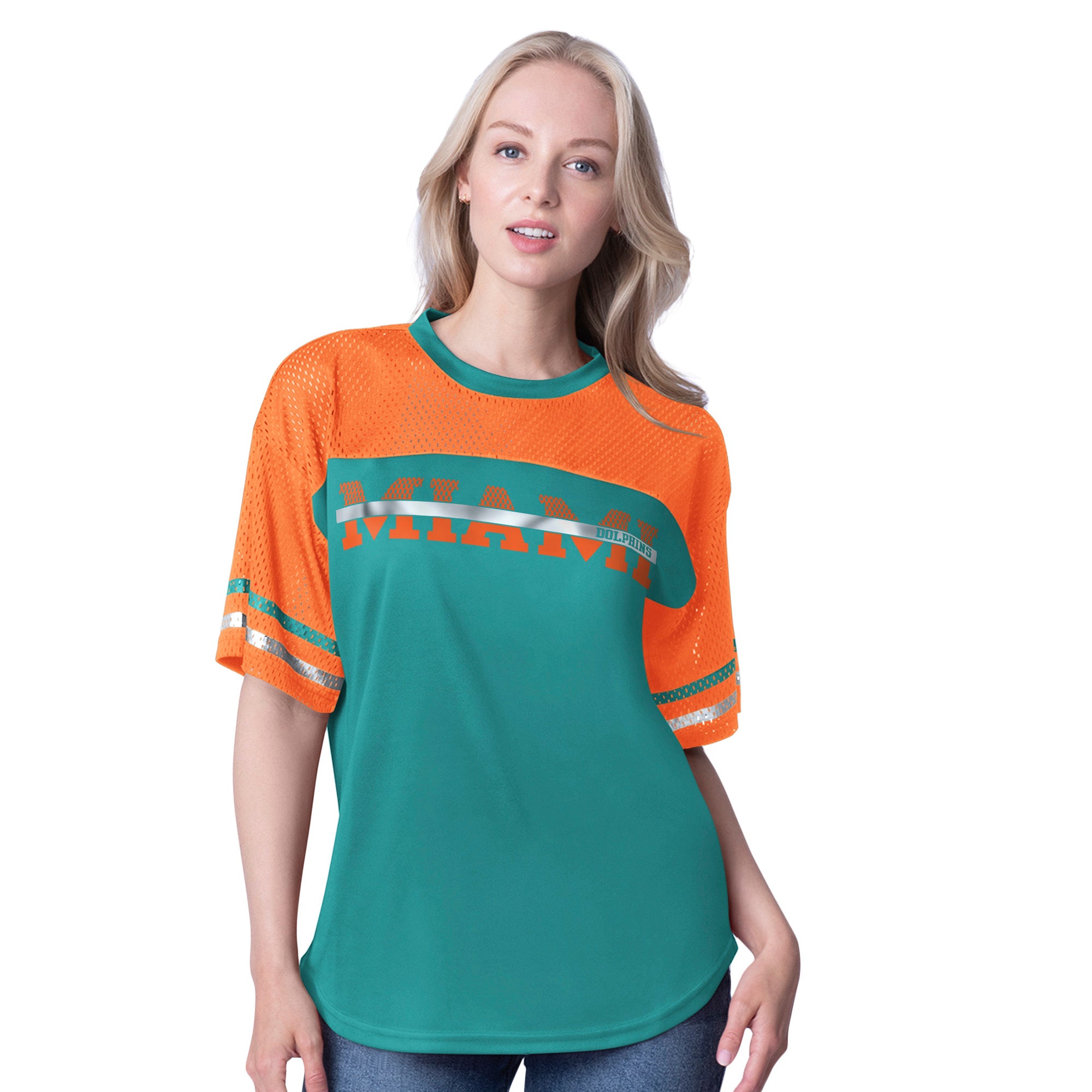 Miami Dolphins Glll Women's T-Shirt - Aqua & Orange