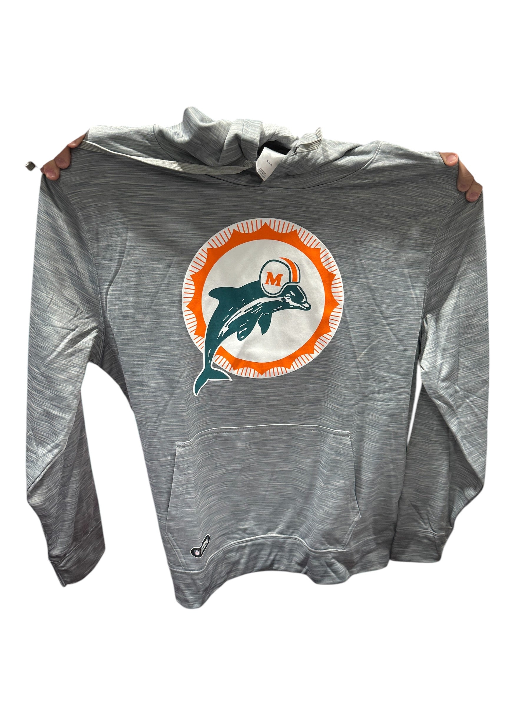 Miami Dolphins NFL Combine Retro Position One Hoodie  - Heather Grey