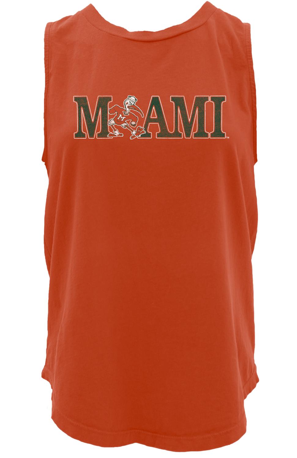 Miami Hurricanes Women's Distressed Vintage Sebastian Tank Top - Orange