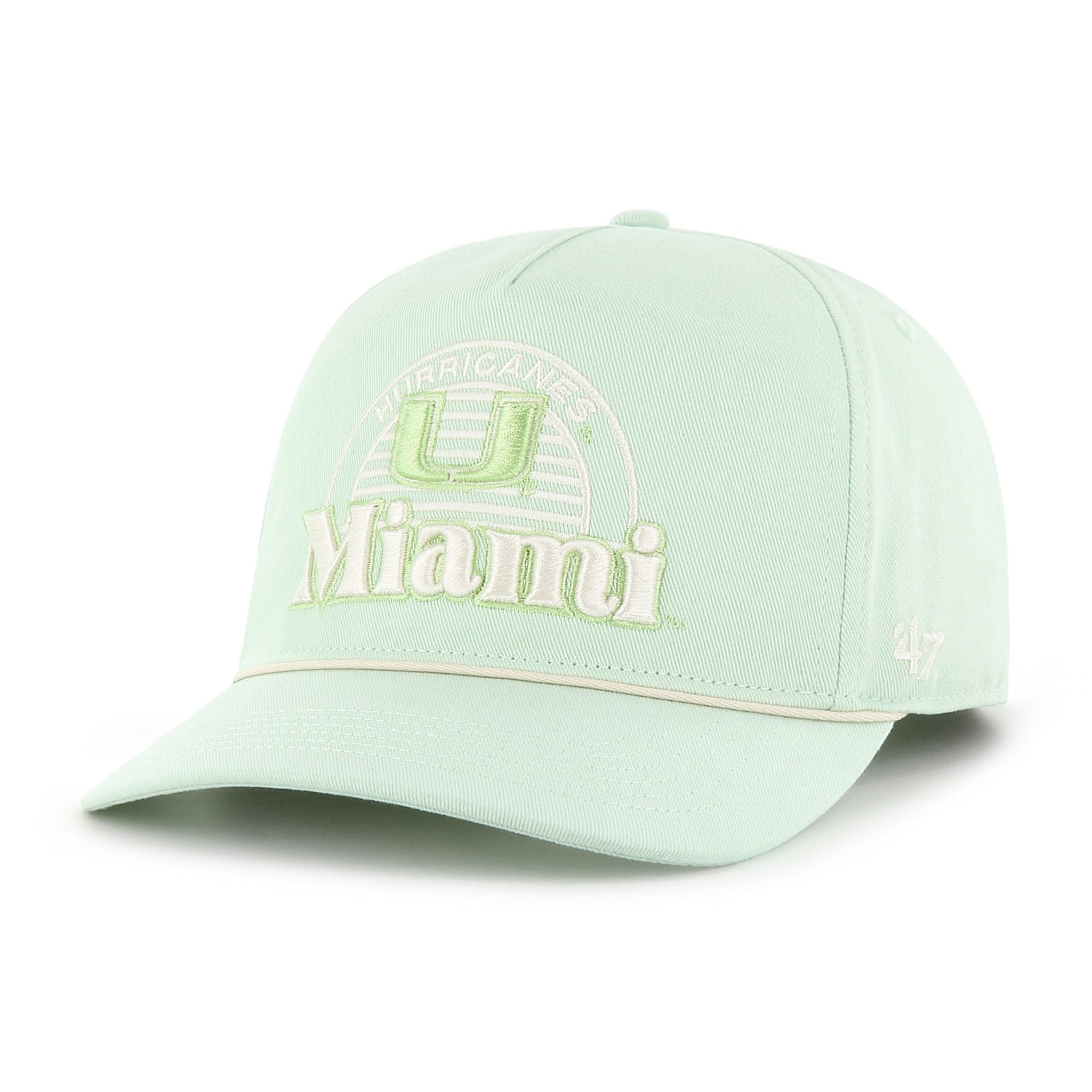 Miami Hurricanes 47 Brand Wander Aloe Hitch Snapback Hat - Mint