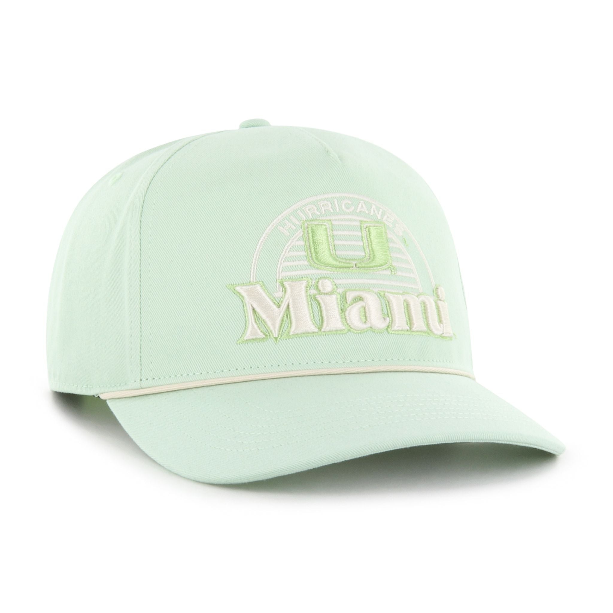 Miami Hurricanes 47 Brand Wander Aloe Hitch Snapback Hat - Mint